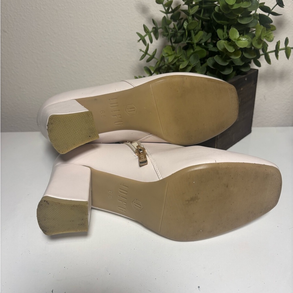 IDIFU White Ada Fashion Square Toe Block Heel Ankle Boots Women's Size 6.5 - Picture 6 of 14